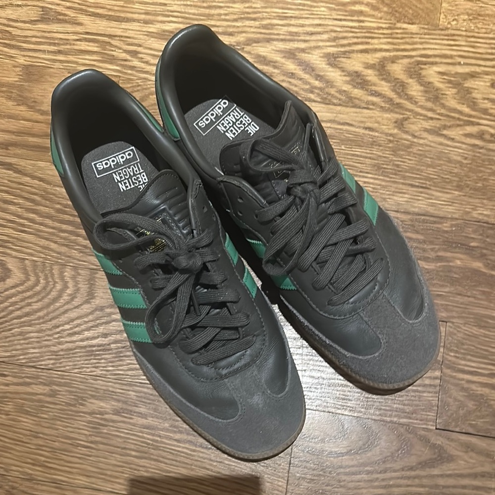 Adidas Men's Black and Green Sneakers